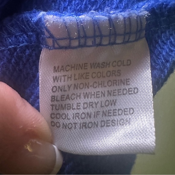 Marvel Blue Hero Panel Graphic Sweatshirt with Distressed Back Size Large - Picture 6 of 6